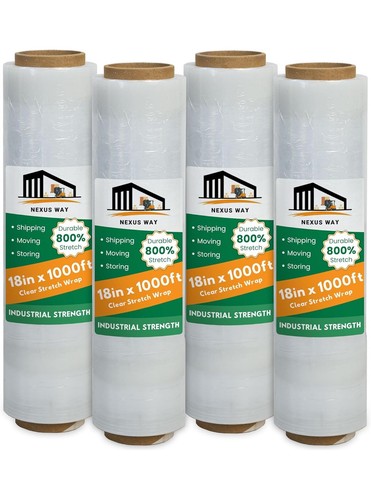 18" x 1000 FT 80 Gauge 1 Roll Pallet Wrap Stretch Film Hand Shrink Wrap Clear - Picture 5 of 5
