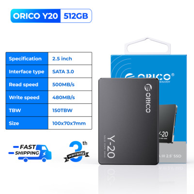 ORICO 2.5'' SSD 512GB SATA III 6Gbps Internal Solid State Drive 500MB/s Game SSD