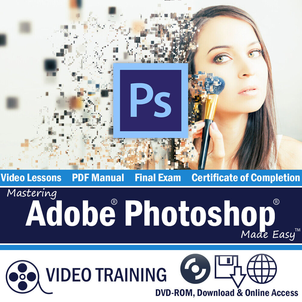 Learn Adobe PHOTOSHOP CS6 CS5 Video Training Tutorial DVD-ROM Course 10 Hours