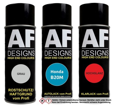 Spraydose für Honda B20M Amal Blue Metallic Autolack Klarlack Grundierung  Set