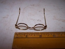 Oval Framed Brass Reading Glasses - Dolls / Bears