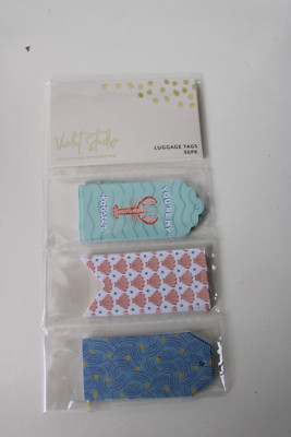 Violet Studio Essential Collection 30PK Luggage Tags Swirls Shells Lobster Craft