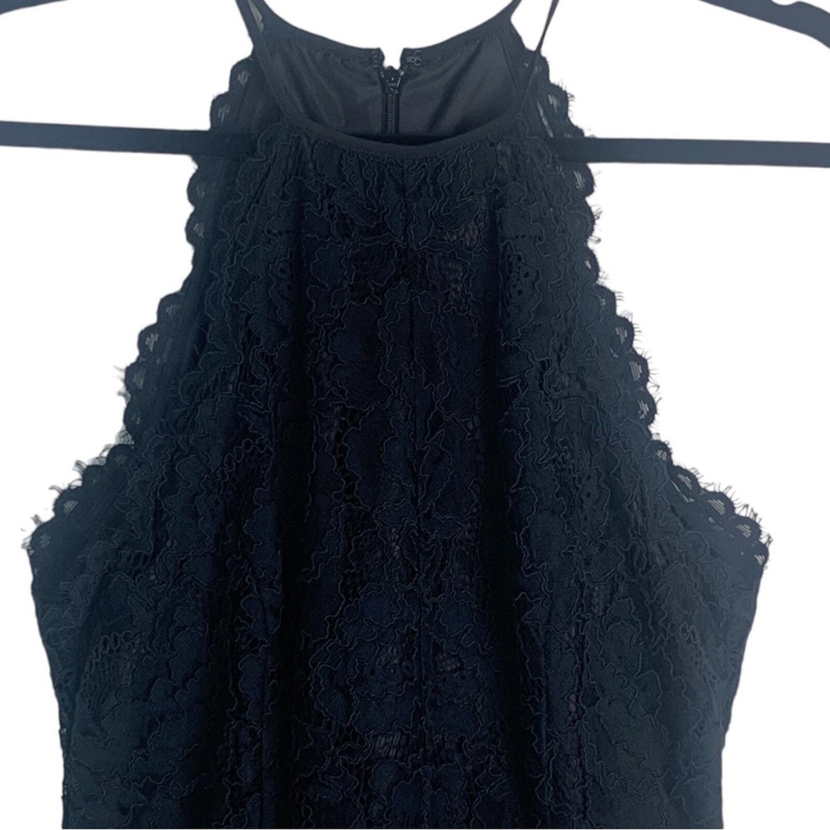 Trina Turk Black Sleeveless Lace Dress Scalloped High Neck sz 6 NWT | eBay