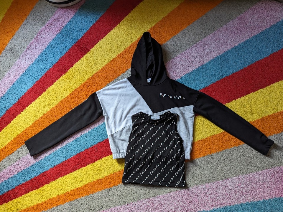 friends cropped hoodie and vest age 1213 eBay
