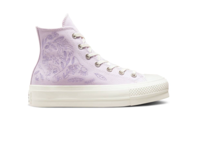 NEW Women's CONVERSE Star LIFT PLATFORM HIGH Floral Shoes Pale