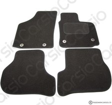 For Seat Leon 2005 - 2009 Tailored Black Car Mats Carpets 4pc Set 4 OEM Clips