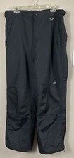 Slalom Snow Pants Mens Size Large Black Nylon Ski Winter Multi Pocket