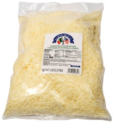 North Beach Shredded Mozzarella Cheese 5 lb Low Moisture Fresh