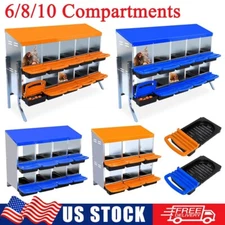 6/8/10 Holes Chicken Nesting Box Hen Laying Boxes Roll Away Nest Box Laying Egg