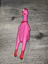 Rubber Chicken Toy - Pink Design - Squeaky fun screaming 12.5 inch tall