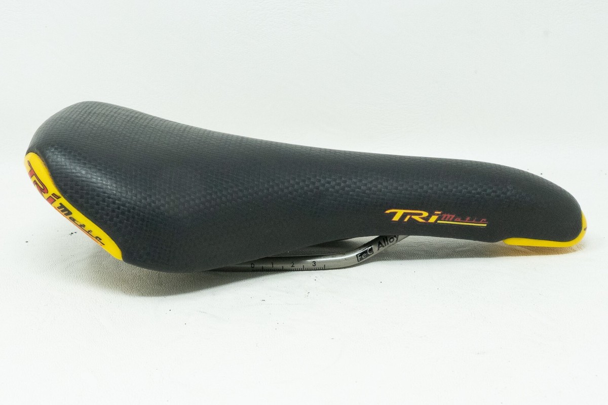 selle ITALIA サドル 黒/黄 SELLE ITALIA TRIMATIC BLACK VINTAGE SADDLE SEAT SEATPOST ROAD