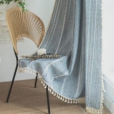 Boho Curtains 84 Inches Long for Bedroom Living Room,Semi-Blackout French