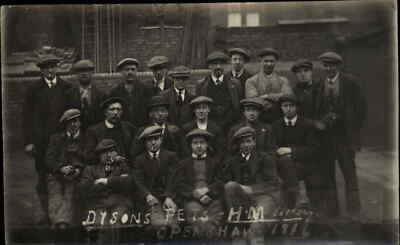 Openshaw Mancheter Working Men Dysons Pets c1910 Real Photo Postcard