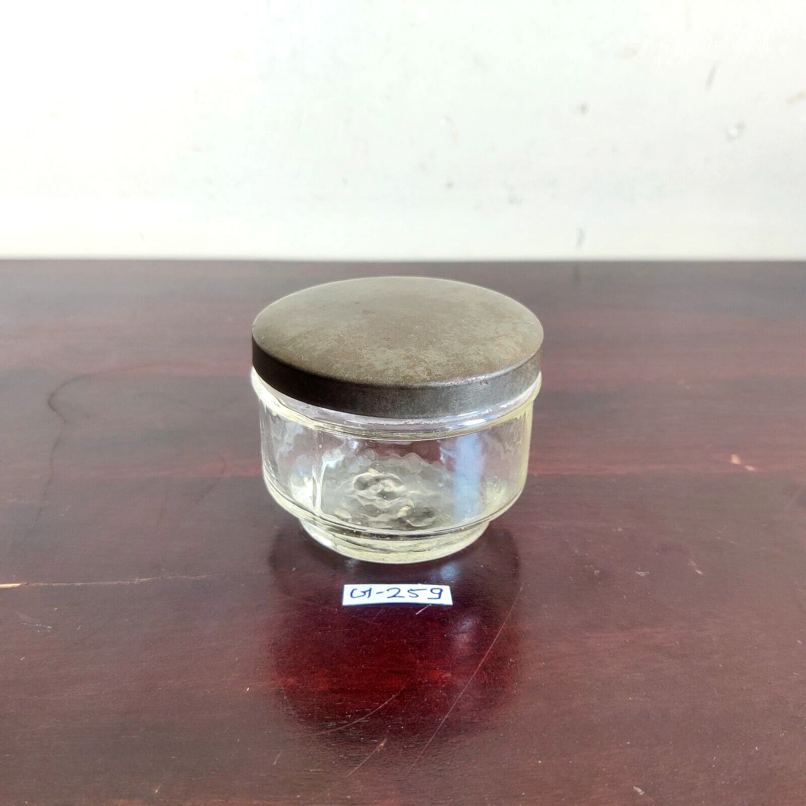 1940s Vintage Original Old Round Glass Jar Rare Decorative Collectible G259