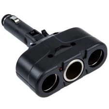 Black 3 Way Auto Car Cigarette Lighter Socket Splitter DC 12V Charger Adapter