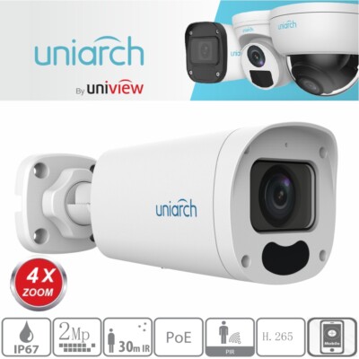 Uniarch IP-Kamera 2MP 4X Zoom Überwachungskamera Sicherheitskamera Bullet PoE