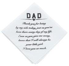 Father Of The Bride Handkerchief Gifts Wedding Gift From Daughter, White Top