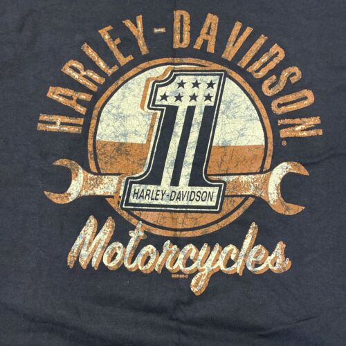 Men’s Large Black Harley Davidson T Shirt W/ Tag Hollywood California HD Wrench - Picture 2 of 9