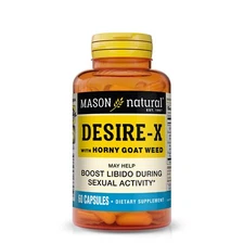 Mason Natural Desire-X with Horny Goat Weed & Maca, Boost Sexual Health, 60 Caps