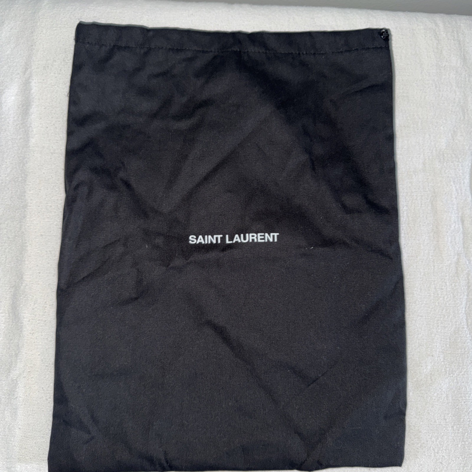 YSL Yves Saint Laurent Sacchetto Polvere Sacchetto con Coulisse 11”x15” Nero