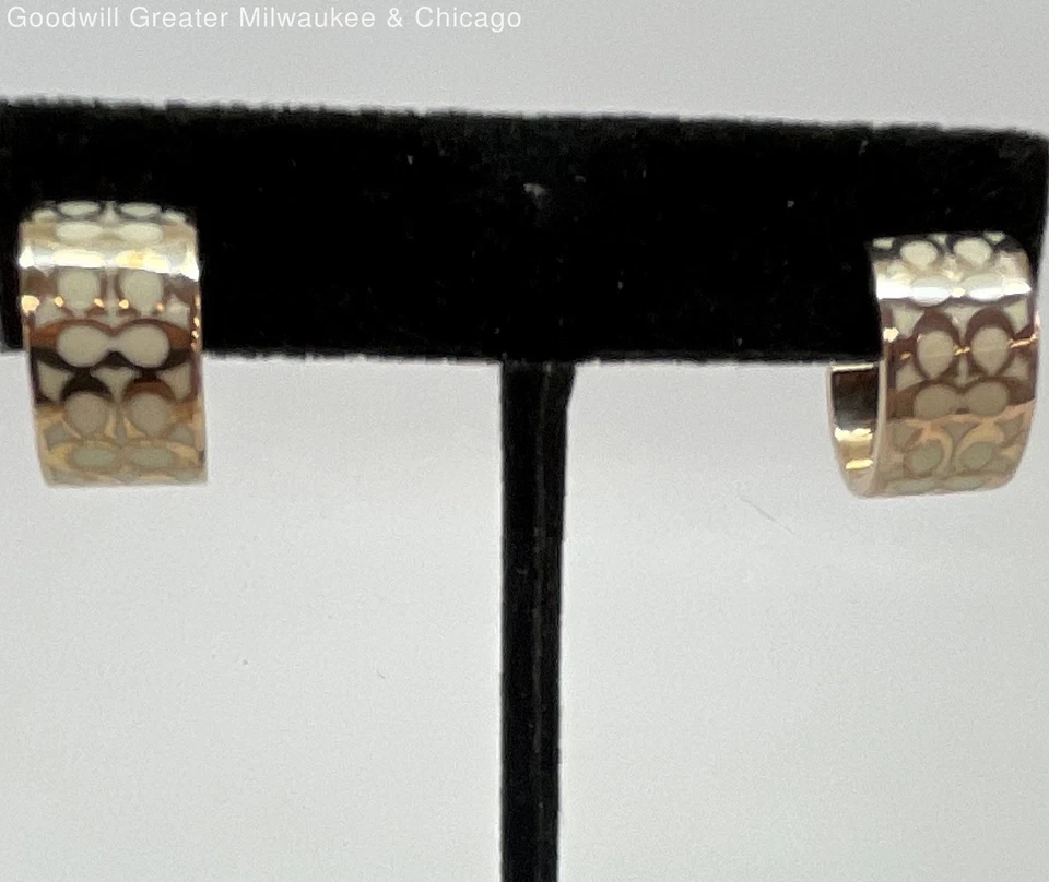 Fossil ES-2811 Rhinestone Chronograph Watch & Coach Logo Earrings 115.4g - Image 4 of 4