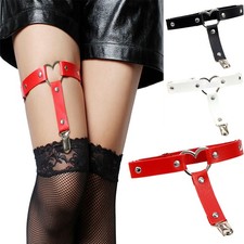 Punk Women Heart Leg Garter Straps Pu Leather Thigh Harness Garter Belt USA