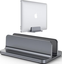 Aluminum Vertical Laptop Stand for Desk - Adjustable Width Dock for MacBook, ...