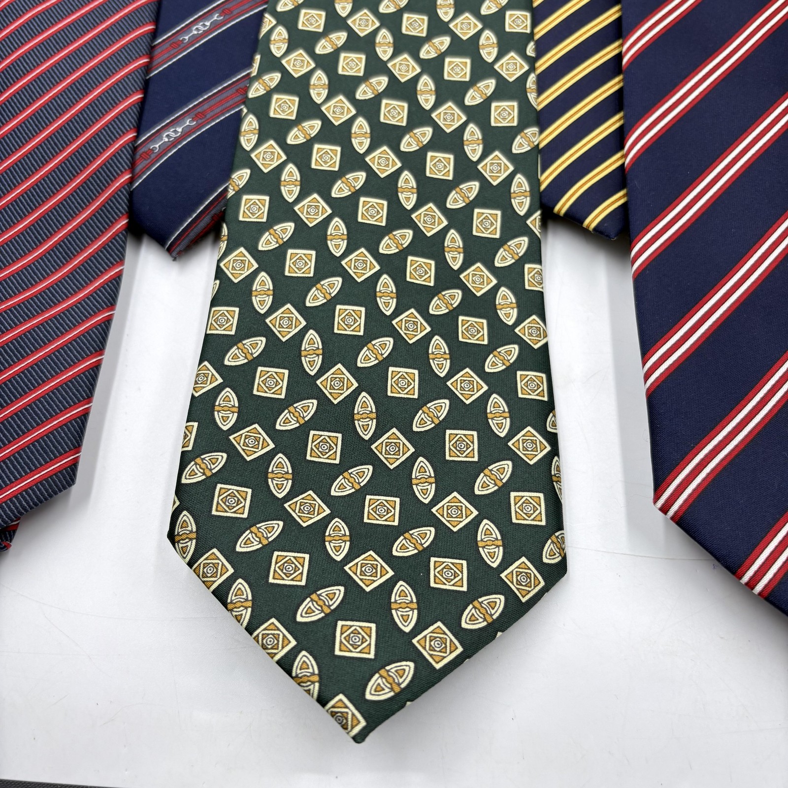 Rene Chagal Ties Lot Mens One Size Multicolor Silk Geometric Classic Neckties image 7