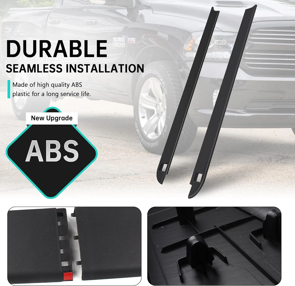 Side Bed Rail Caps 5.7ft For Dodge Ram 1500 2009-2018 Molding Cap Protector - Image 4 of 4