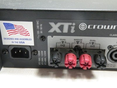 Crown XTi 1000, 2-Ch,1000W Bridged at 8 ohms Power Amplifier