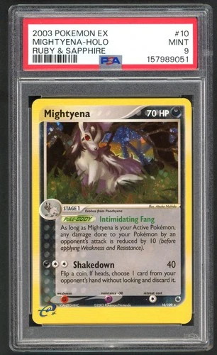 Pokemon Card - PSA 9 Mightyena 10/109 - Ex Ruby & Sapphire Holo - MINT PSA9