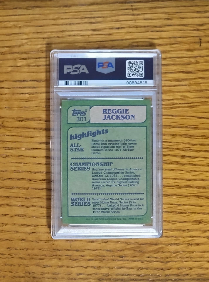 1982 Topps #301 REGGIE JACKSON🏆PSA 9🏆"Mr. October" - Image 3 of 3