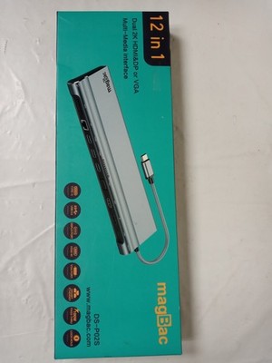 MAGBAC USB-C Docking Station, Model DS-P02S Dual Monitor, 4K HDMI, 3x USB 3.0