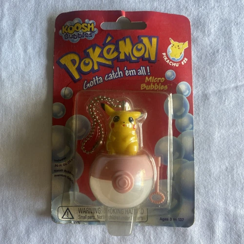 Pokémon Pikachu #25 Micro Bubbles Koosh Bubbles Keychain 54387 SEALED 1999