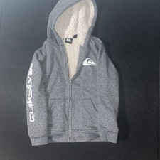 Y2K Quicksilver Sherpa Lined Full Zip Hoodie Hooded Sweatshirt Youth Small