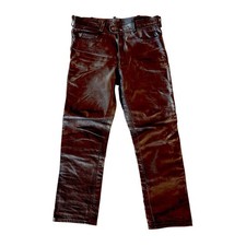 Custom Made Thick Leather Pants – 5 Pocket Style – 34” Waist / 29.5” Inseam