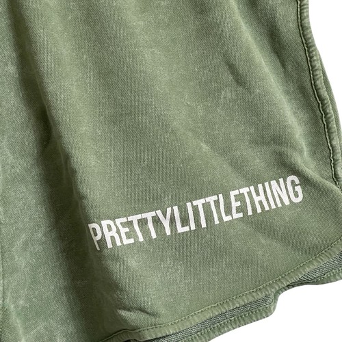 PrettyLittleThing Size XL High Waisted Runner Shorts Khaki Wash Womens - Picture 9 of 12