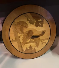 Antique Handmade Wood Marquetry Inlay 1930’s Capercaille 16.5”, Great **Read