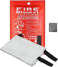 Emergency Fire Blanket, 40"x40" Fiberglass Suppression Fire Retardant Blankets f