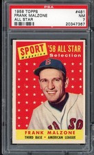 1958 TOPPS #481 FRANK MALZONE A.S. RED SOX PSA 7 NM 546627 (KYCARDS)