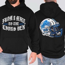 Eminem X NFL Detroit Lions Helmet Hoodie From 8 Mile To The Lions Den Hoodie