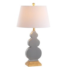 JONATHAN Y 29" Gray/Gold Ceramic Table Lamp for Bedroom Modern Bedside Lamp, ...