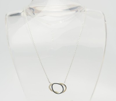 Vintage abstract modern infinity loop pendant chain necklace by Silpada
