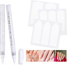 French Manicure Kit, Include 2Pcs French Manicure Pen 0.7Mm White Tip Pen and 11