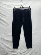 Gap Women Navy Velvet Jogger Bottoms Size XS Cuffed Drawstring with Pockets
