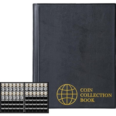 Münzalbum, Münzsammlung, Coin Storage Album, Kunstleder, klein, schwarz