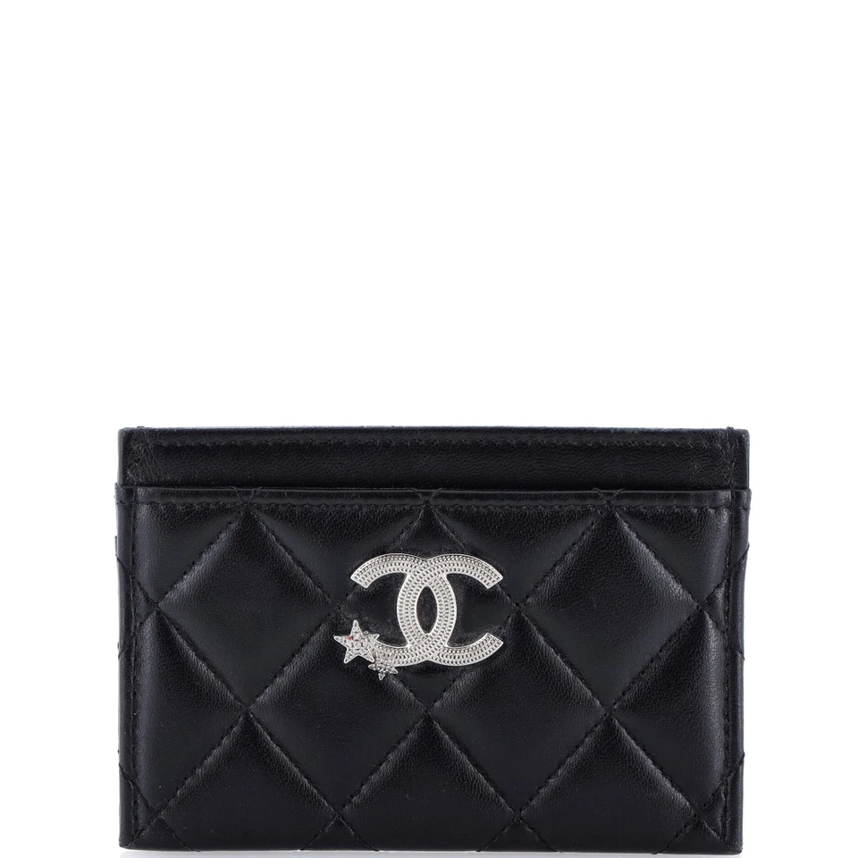 Chanel CC Stars Card Holder Quilted Lambskin