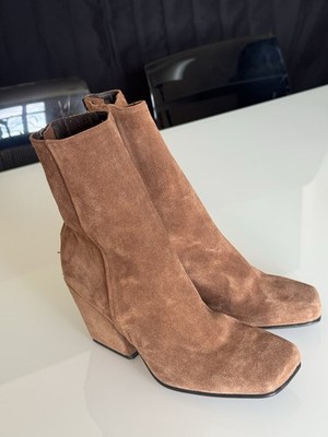 Schaft Stiefel Ernesto Dolani,  Ungetragen, Hellbraunes Velourleder Gr 39