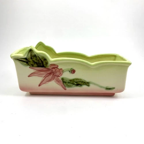 Vintage Hull Art Pottery W-14 10" Window Box Planter Woodland Pattern