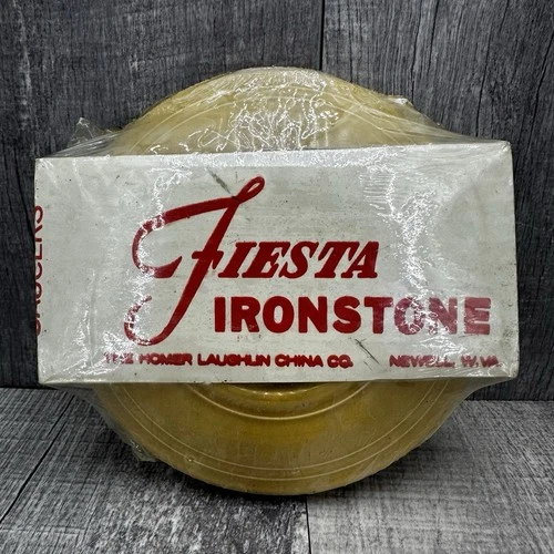 VTG New Fiestaware Antique Gold Saucer Fiesta Set of 2 Ironstone Homer Laughlin